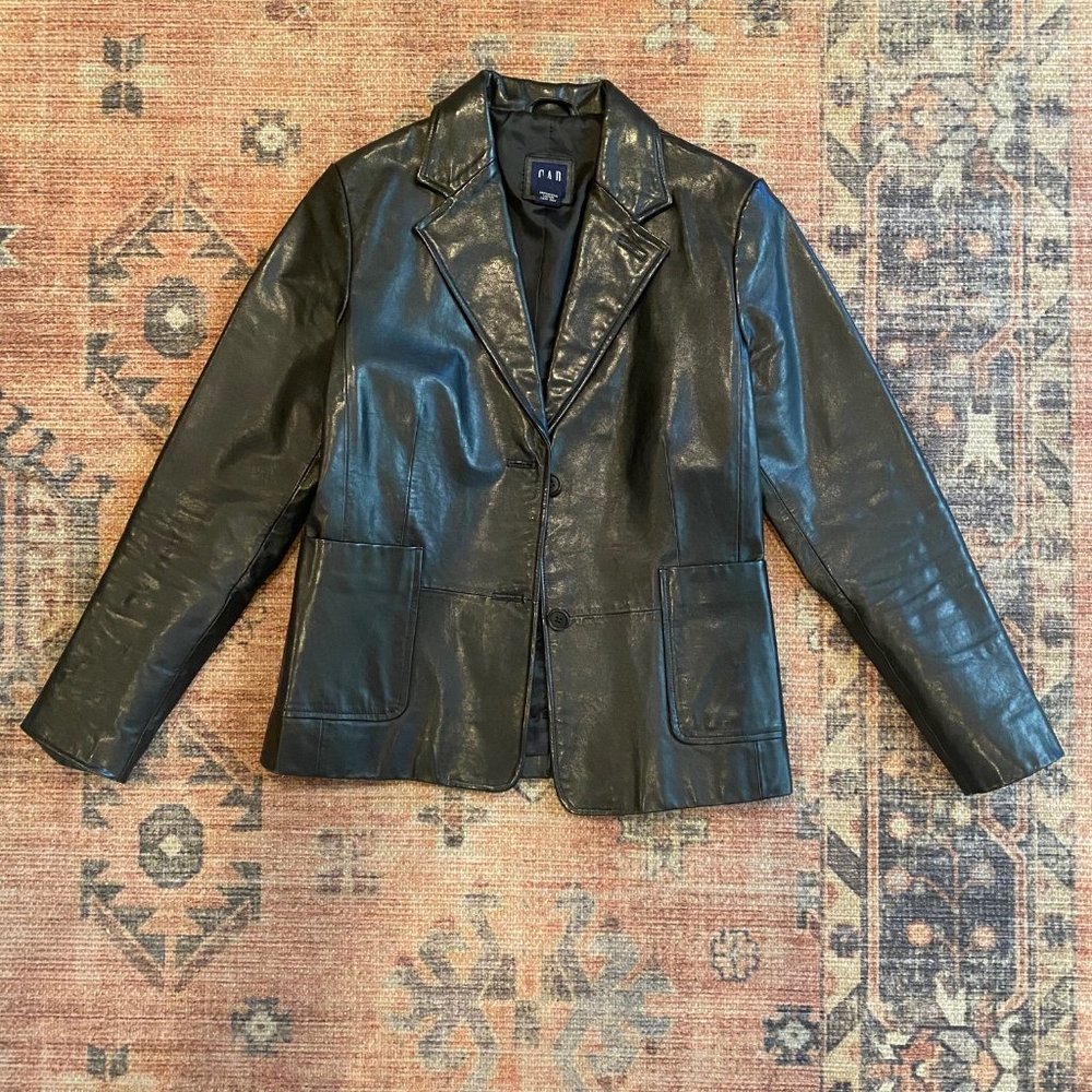 SOLD Gap Leather Blazer - Picture 4 of 4